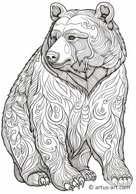 Página para colorir de urso-negro americano